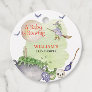 Halloween Cauldron Baby is Brewing Shower  Favour Tags