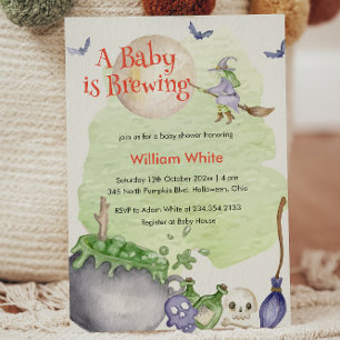 Halloween Cauldron Baby is Brewing Shower Invitation