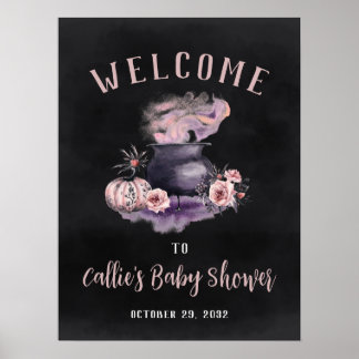 Halloween Cauldron Baby Shower Welcome Sign