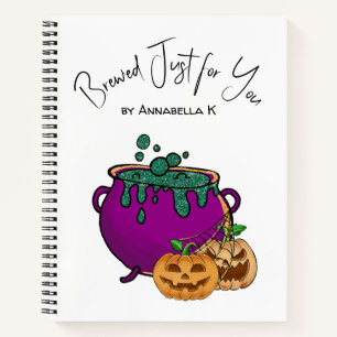 Halloween Cauldron Custom Name Homemade Notebook