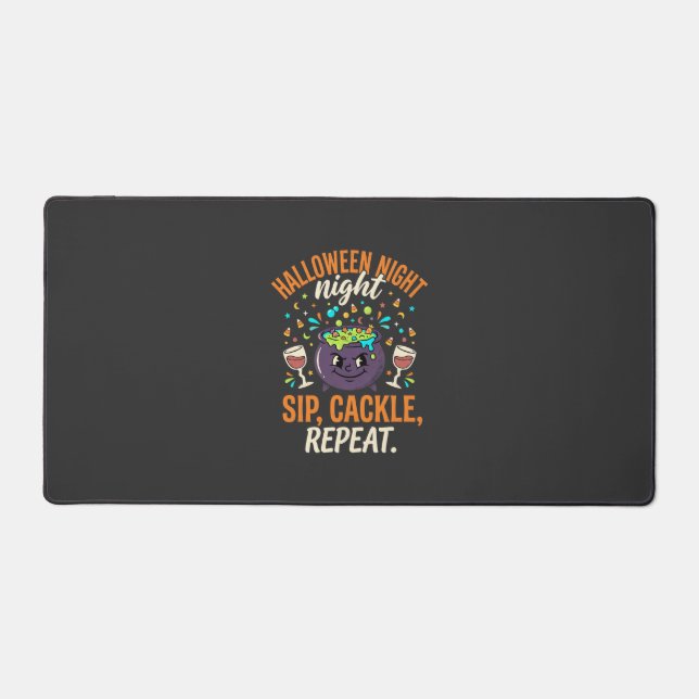Halloween Cauldron Party Cheers Desk Mat (Front)