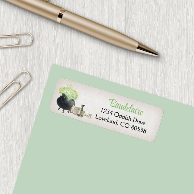 Halloween Cauldron Return Address Label (Creator Uploaded)