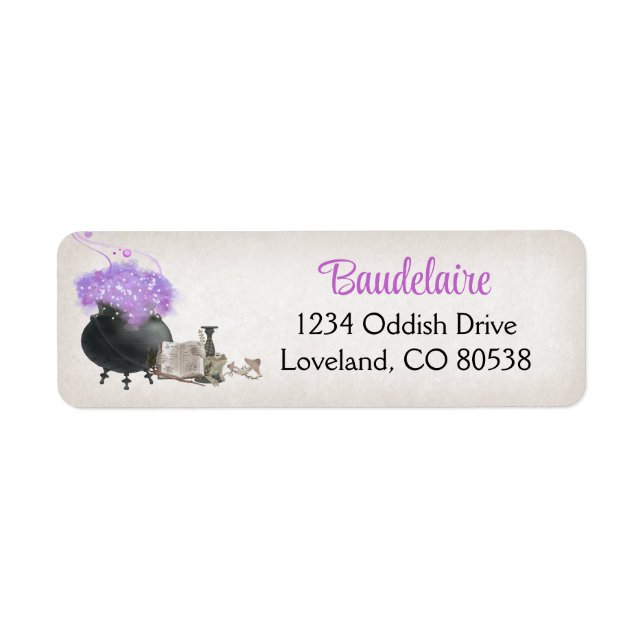 Halloween Cauldron Return Address Label (Front)