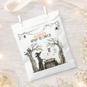 Halloween Cauldron Spooky Black Witch Baby Shower  Favour Bag