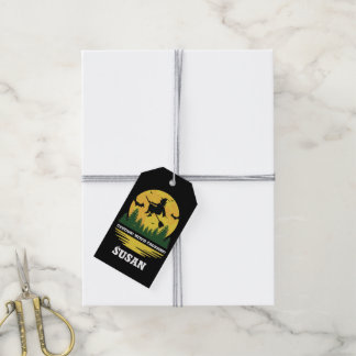 Halloween Caution Witch Crossing Flying Broomstick Gift Tags