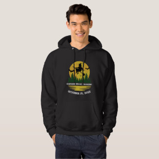 Halloween Caution Witch Crossing Flying Broomstick Hoodie