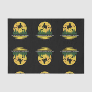 Halloween Caution Witch Crossing Flying Broomstick Tissue Paper