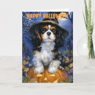 Halloween Cavalier King Charles Spaniel Dog Holiday Card