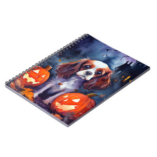 Halloween Cavalier King Charles Spaniel Pumpkins Notebook