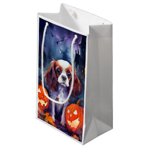 Halloween Cavalier King Charles Spaniel Pumpkins Small Gift Bag
