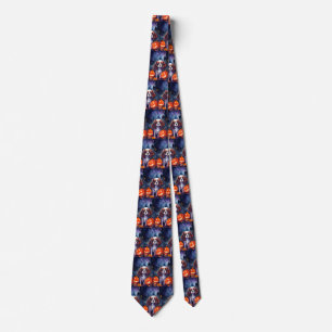 Halloween Cavalier King Charles Spaniel Pumpkins Tie