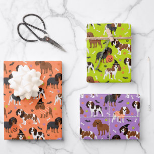 Halloween Cavalier King Charles Spaniel Wrapping Paper Sheet