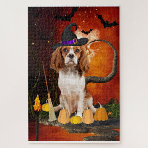 Halloween Cavalier King Dog Jigsaw Puzzle