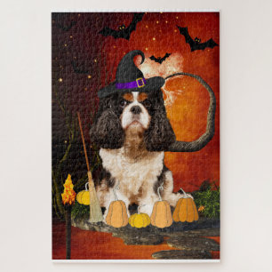 Halloween Cavalier King Dog Jigsaw Puzzle