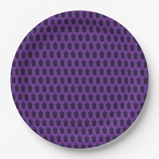 halloween cemetery paper plate (Front)