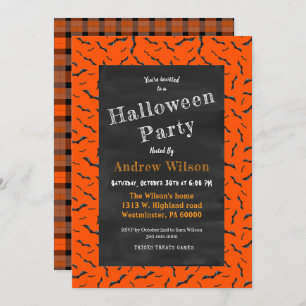 Halloween Chalkboard Invitation