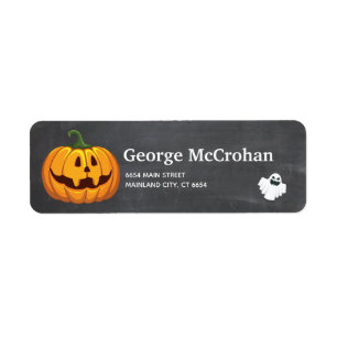 Halloween Chalkboard Little Pumpkin Return Address Label