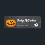 Halloween Chalkboard Little Pumpkin Return Address Label<br><div class="desc">Personalised Halloween Chalkboard Little Pumpkin Label. For further customisation,  please click the "Customise it" button and use our design tool to modify this template.</div>