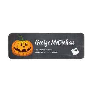 Halloween Chalkboard Little Pumpkin Return Address Label