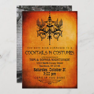 Halloween Chandelier   Custom Photo Party Invitation