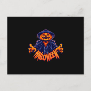 Halloween character jack o lantern terror postcard