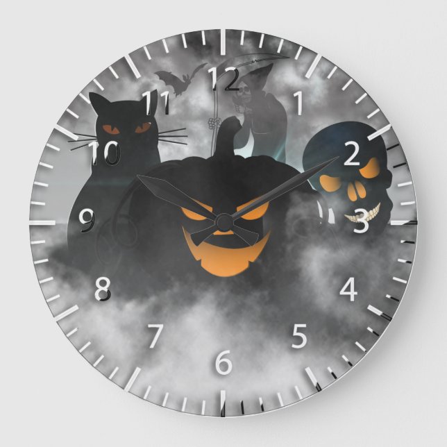 Halloween Characters and Icons Round Wall Clock (Front)