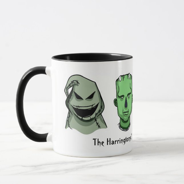 Halloween Characters custom text mugs (Left)
