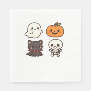 Halloween Characters – Ghost, Pumpkin, Black Cat & Napkin