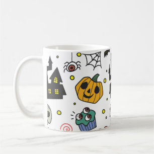 Halloween Characters: Whimsical Seamless Pattern Coffee Mug