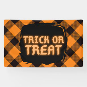 Halloween Check Pattern Banner