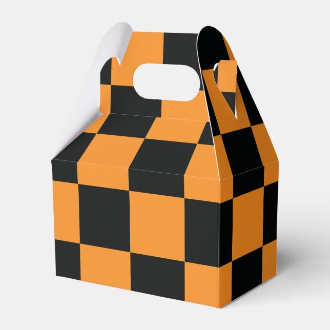 Halloween Checkers Pattern Favour Box (Front Side)