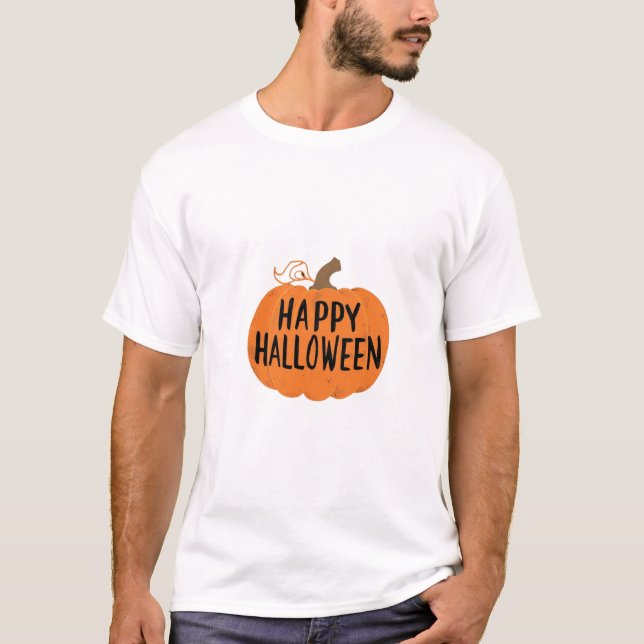 Halloween Cheer Pumpkin Style T-Shirt (Front)