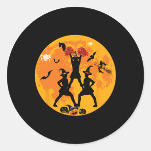 Halloween Cheerleading Funny Costume Cheerleader C Classic Round Sticker