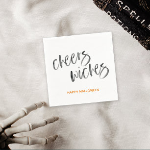 Halloween Cheers Witches Watercolor Script Napkin