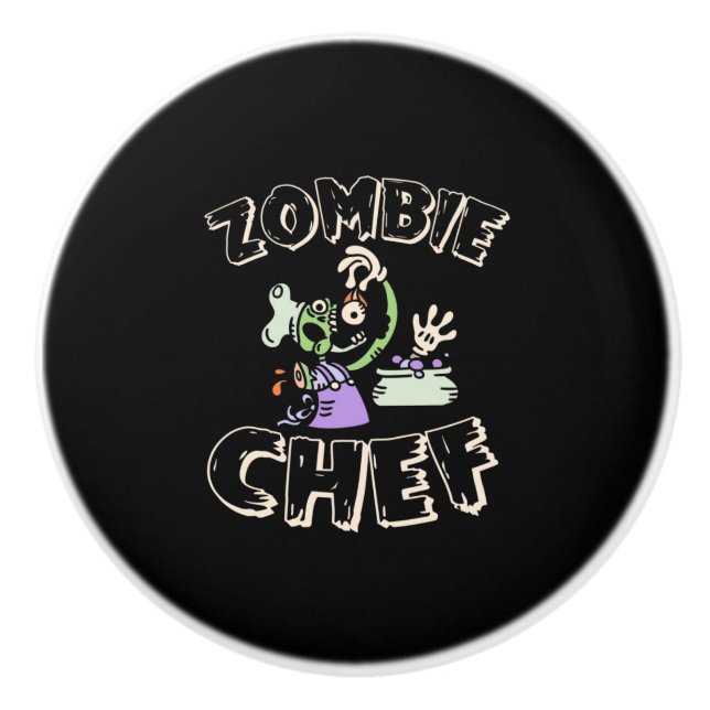 Halloween Chef Ceramic Knob (Front)