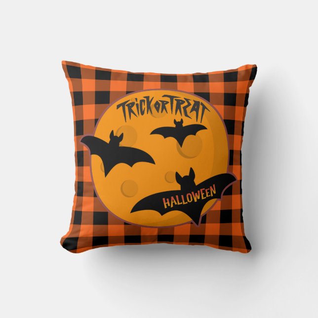 Halloween chequered design  cushion (Front)