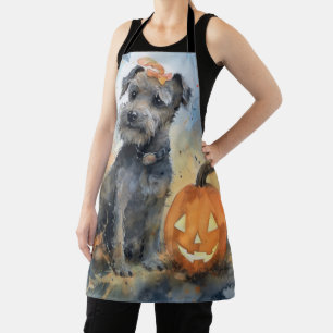Halloween Chesapeake Bay Terrier With Pumpkins Apron