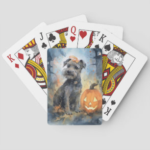Halloween Chesapeake Bay Terrier With Pumpkins Playing Cards
