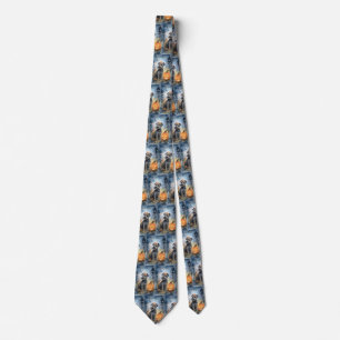 Halloween Chesapeake Bay Terrier With Pumpkins Tie