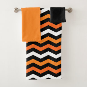 Halloween Chevron Stripe Bath Towel Set