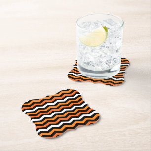 Halloween Chevron Stripe Paper Coaster