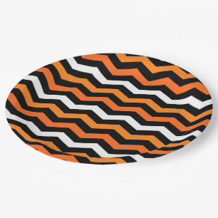 Halloween Chevron Stripe Paper Plate