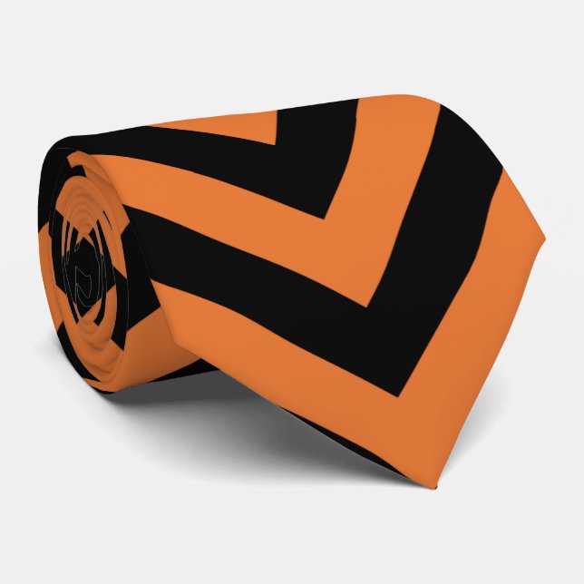 Halloween Chevron Tie (Rolled)