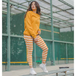 Halloween Chic Orange White Stylish Witch Costume Leggings<br><div class="desc">Modern, cool, spooky, chic, stylish, halloween orange and white geometric zig zag pattern, breatheable, hand sewn, womens full length fashion workout sports yoga gym running halloween witch costume leggings pants, that stretches to fit your body, hugs in all the right places, bounces back after washing, and doesn't lose their shape...</div>