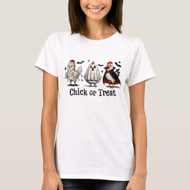 Halloween Chick or Treat Graphic T-Shirt (Front)
