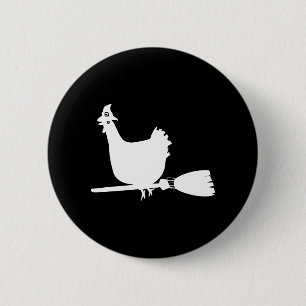 Halloween Chicken Chickens Witch Funny Gift 6 Cm Round Badge