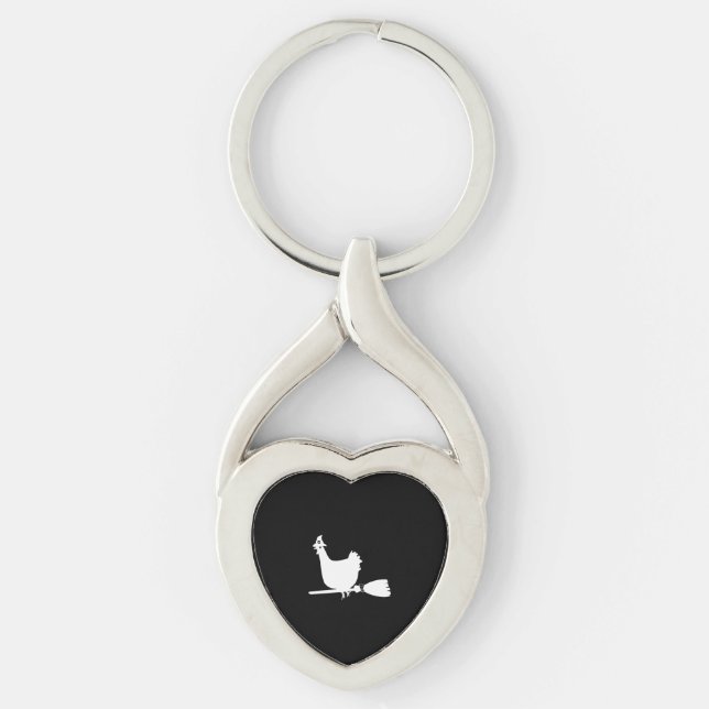 Halloween Chicken Chickens Witch Funny Gift Key Ring (Front)
