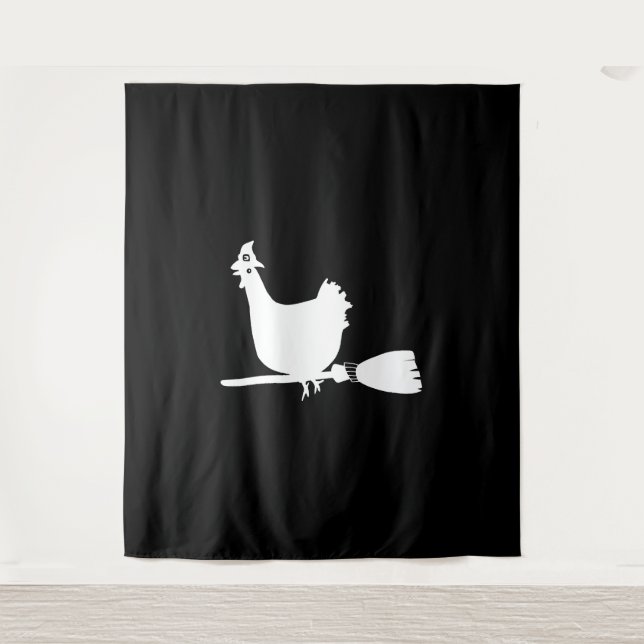 Halloween Chicken Chickens Witch Funny Gift Tapestry (Front)