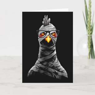 Halloween Chicken Mummy Eyegls Animal Motif Hallow Card