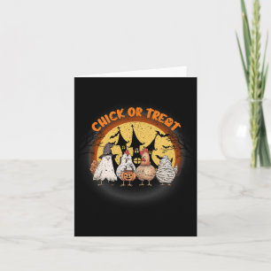 Halloween Chicken Skeleton Chick Or Treat Spooky S Card
